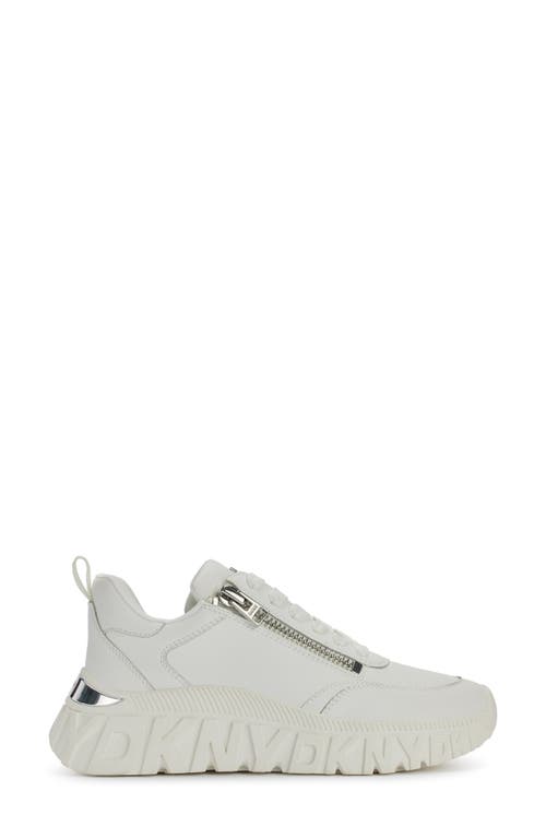 Dkny Women's Lakelyn Zip Platform Sneakers In White