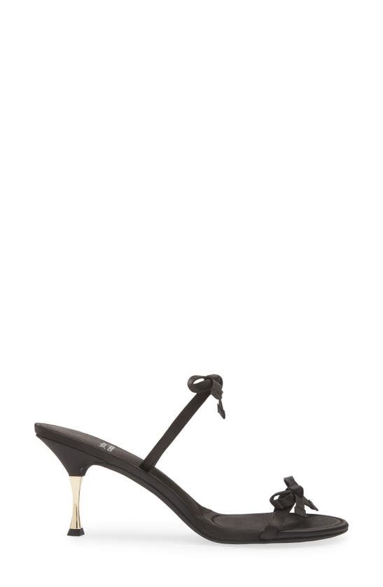 Shop Jeffrey Campbell Bow Bow Sandal In Black Satin Gold