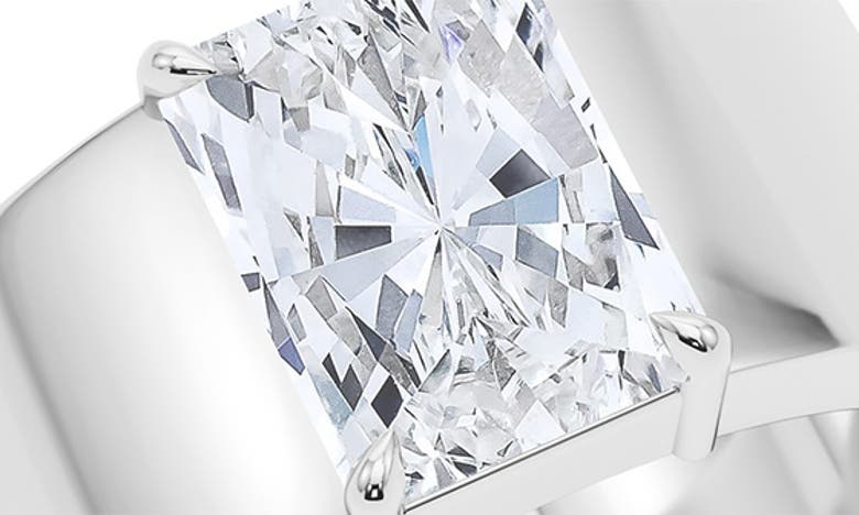 Shop Hautecarat Radiant Cut Lab Created Diamond Band Ring In 18k White Gold