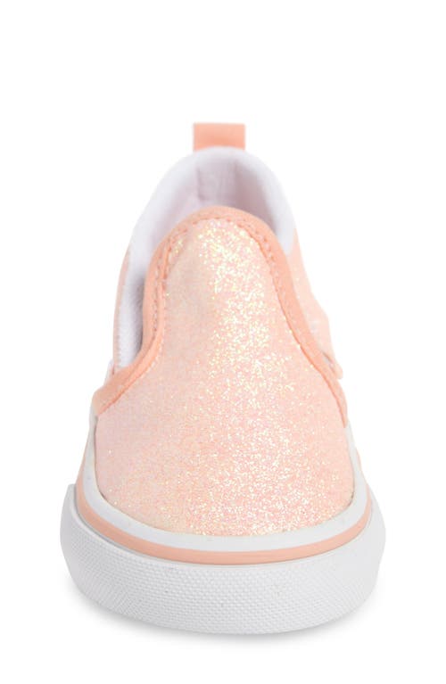 Shop Vans Kids' Glitter Slip-on Sneaker In Glitter Apricot Nectar