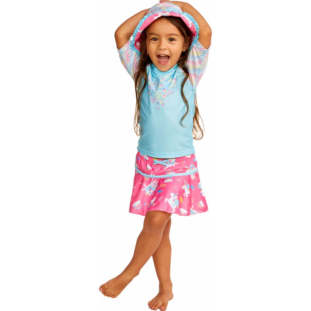 Uv Skinz 3pc Sun & Swim Set In Blue Hearts Unicorn