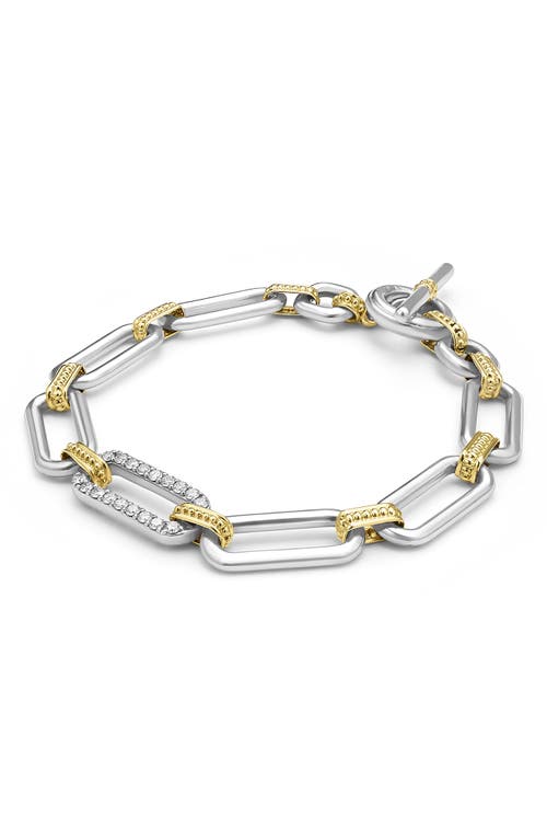 Shop Lagos Signature Caviar Links Chain Bracelet In Two-tone