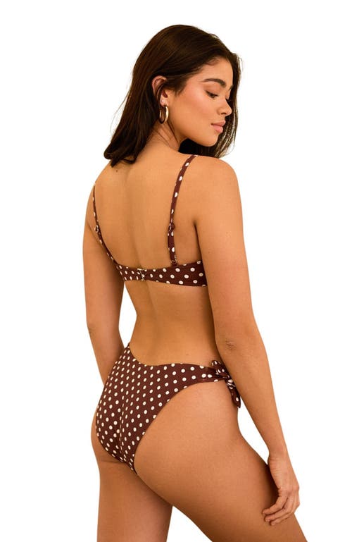 Dippin Daisys Zen Knotted Triangle Bikini Top In Dotted Brown
