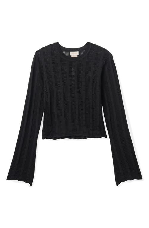 Brixton Semisheer Knit Top In Black