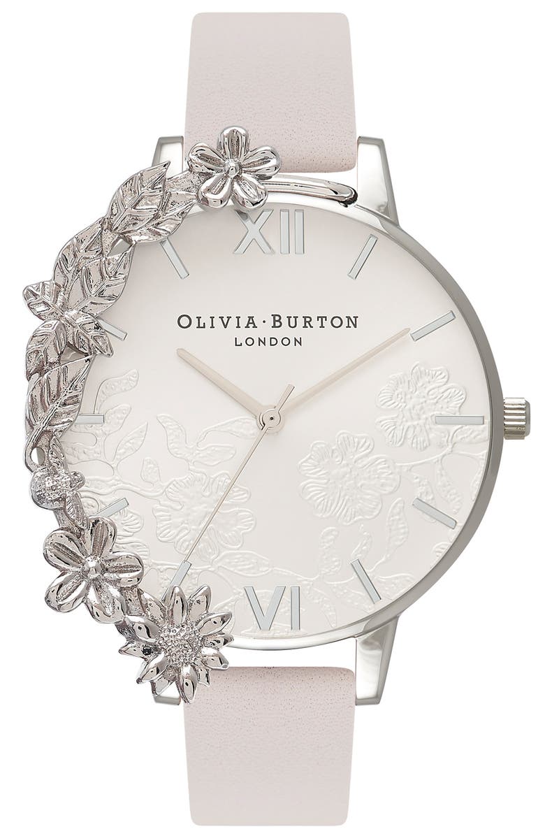 Olivia Burton Case Cuff Leather Strap Watch 38mm Nordstrom