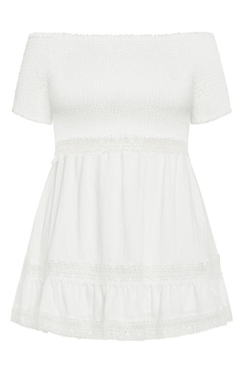 Shop City Chic Aura Off The Shoulder Fit & Flare Dress In Ivory