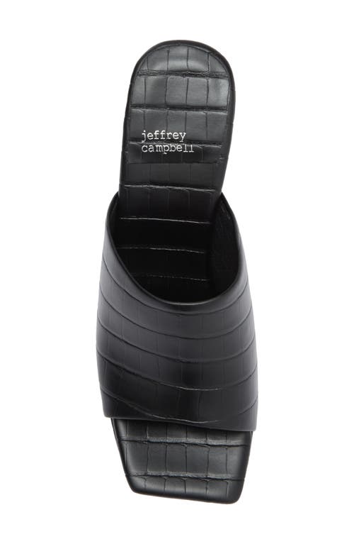 Jeffrey Campbell Caviar Platform Slide Sandal In Black Croco