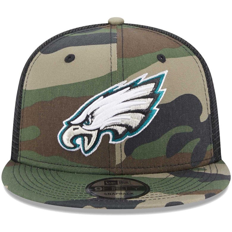 Men's New Era Black Philadelphia Eagles Classic 9FIFTY Trucker Snapback Hat