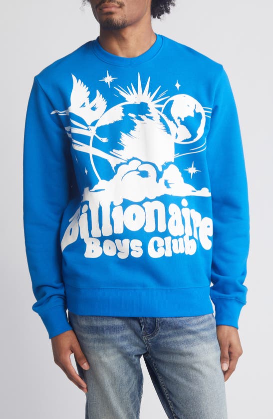 Shop Billionaire Boys Club Tranquility Crewneck Sweatshirt In Sky Diver