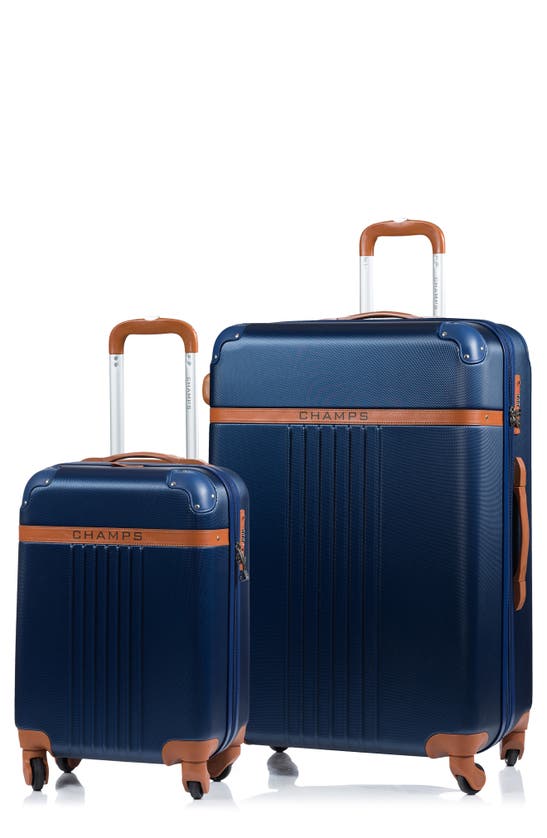 Champs Vintage 2-piece Luggage Set In Navy | ModeSens