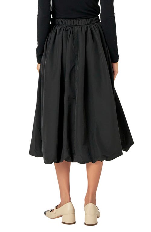 Endless Rose Belted Blouson Midi Skirt In Black