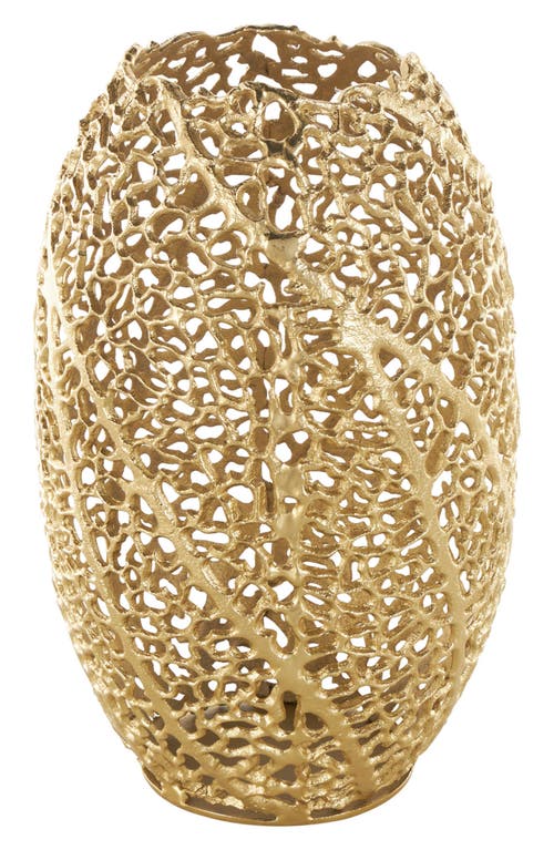 Vivian Lune Home Golden Metal Vase In Gold