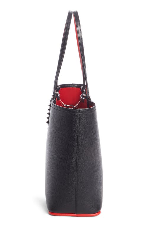 Shop Christian Louboutin Small Cabata Calfskin Leather Tote In Black/black