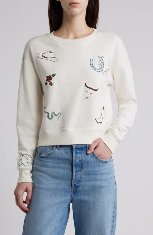 Shop Pendleton Western Embroidered Cotton Graphic Sweatshirt In Ivory