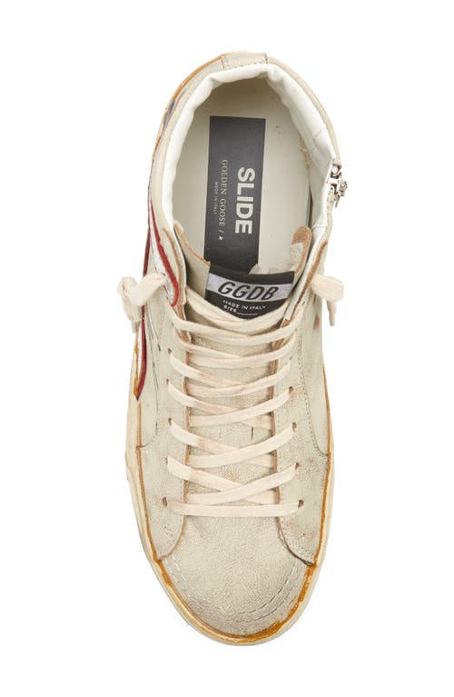 Shop Golden Goose Slide High Top Sneaker In White Ecru/bluette/silver