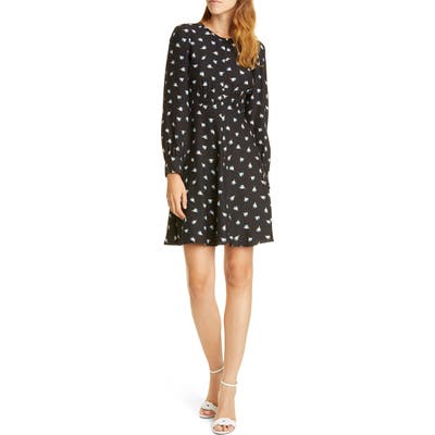 Rebecca Taylor Brigette Long Sleeve Silk Minidress, Black