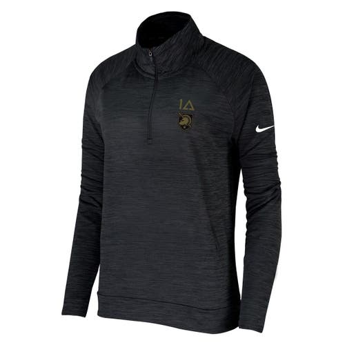 Women's Nike Black Army Black Knights 1st Armored Division Old Ironsides Operation Torch Quarter-Zip Pullover Top