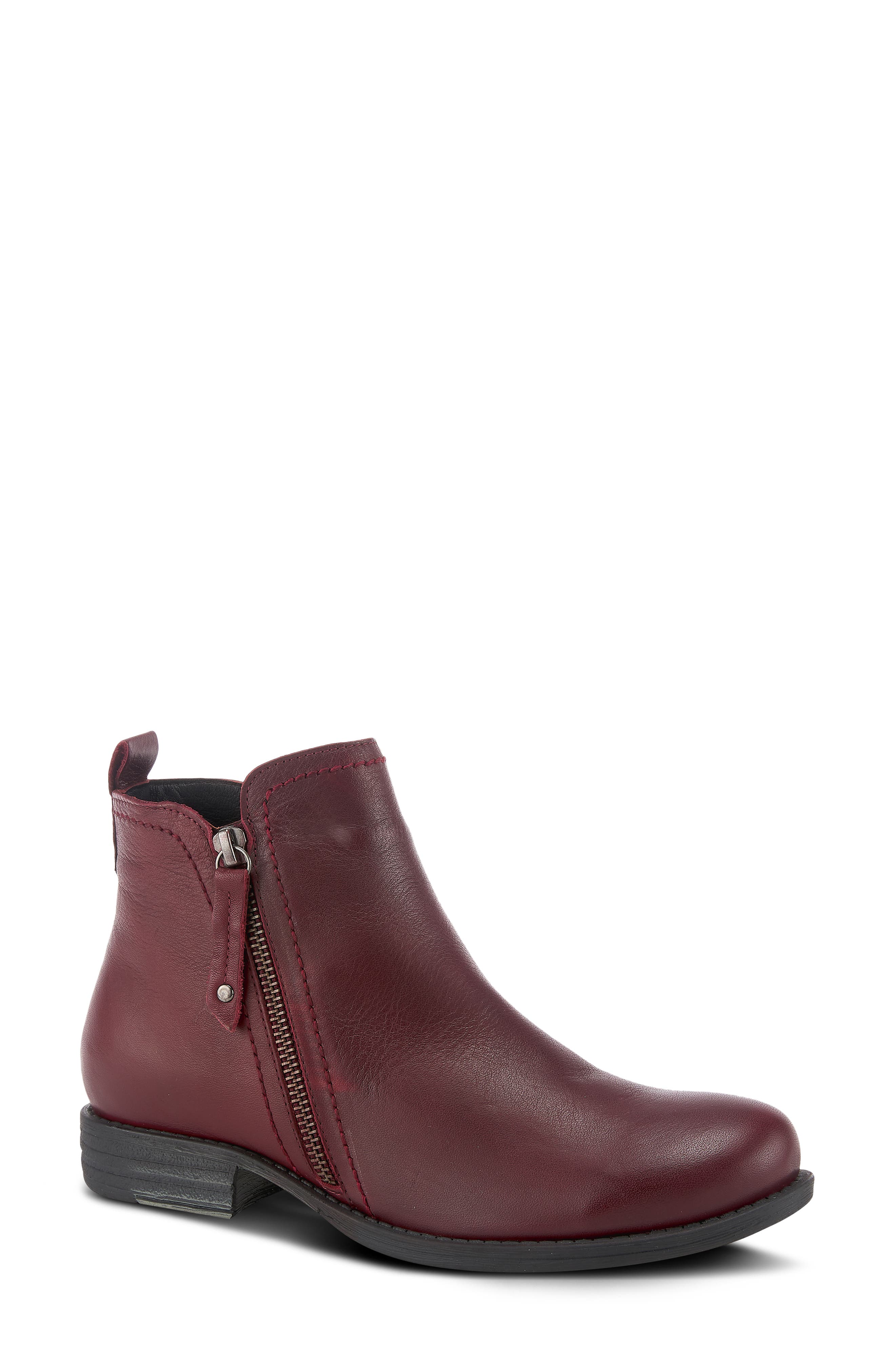 burgundy wedge ankle boots