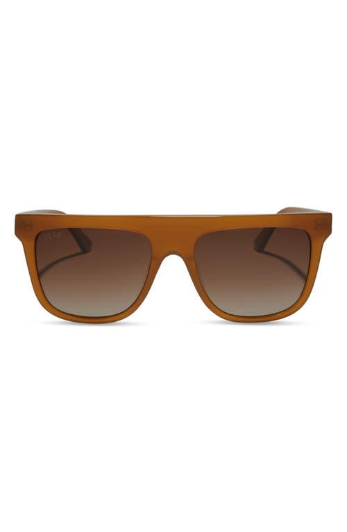 Stevie 55mm Gradient Polarized Flat Top Sunglasses in Brown Gradient