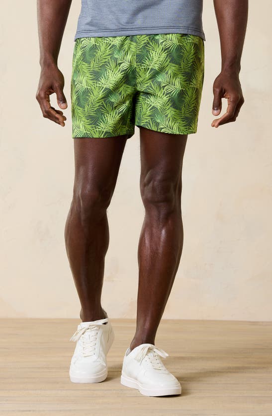 Shop Tommy Bahama Maul Breaker Palm Route Swim Trunks In Wild Clover