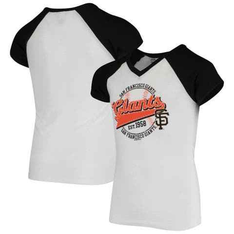 Men's Majestic Black/Orange San Francisco Giants City Rep Closer Raglan V-Neck T-Shirt Size: Small