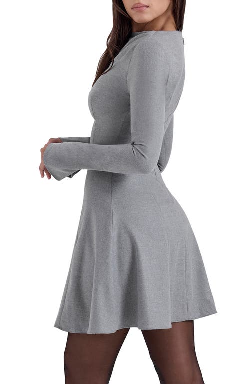House Of Cb Womens Grey Angelique Long-sleeved Stretch-woven Mini Dress In Grey
