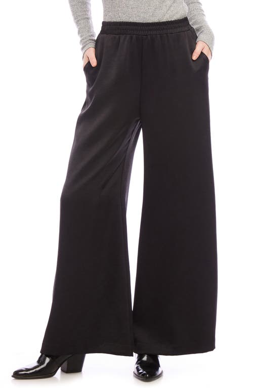 Shop Karen Kane High Waist Pull-on Wide Leg Pants In Black