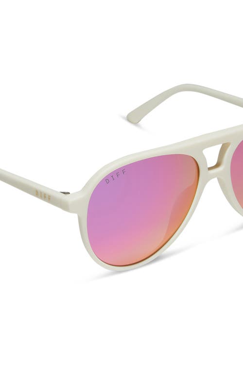 Shop Diff Tosca Ii 56mm Aviator Sunglasses In Pink Rush Mirror