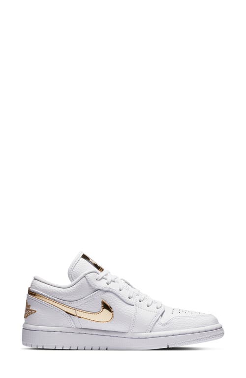 Shop Jordan Nike Air  1 Low Se Sneaker In White/metallic Gold/white