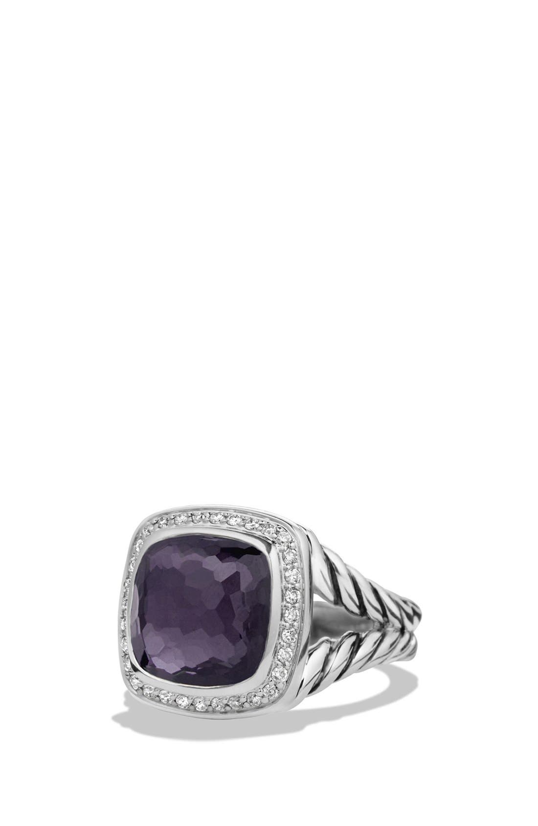 David Yurman Albion Ring with Semiprecious Stone and Diamonds in Black Orchid