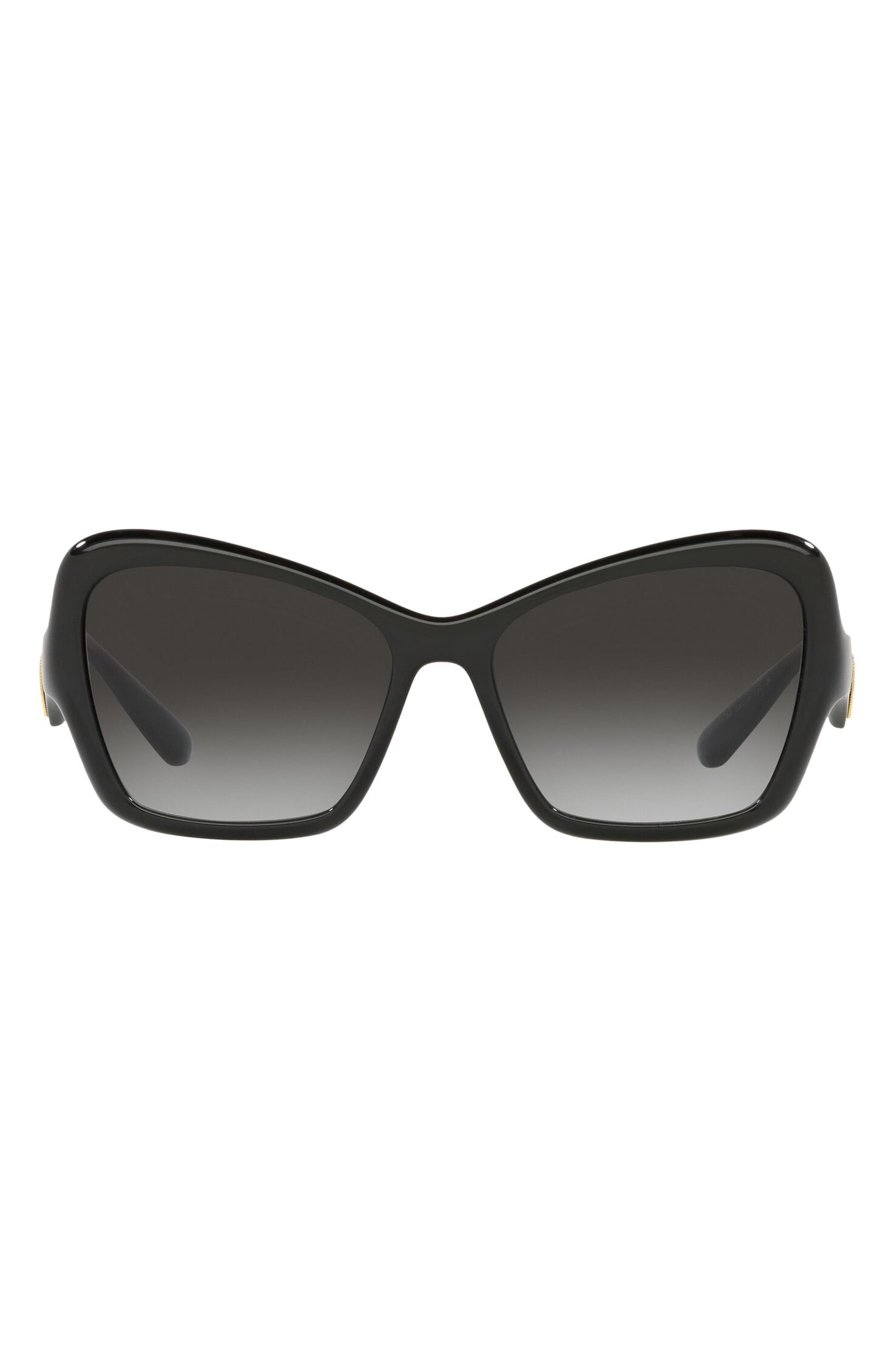 Dolce & Gabbana 55mm Gradient Geometric Sunglasses in Black at Nordstrom