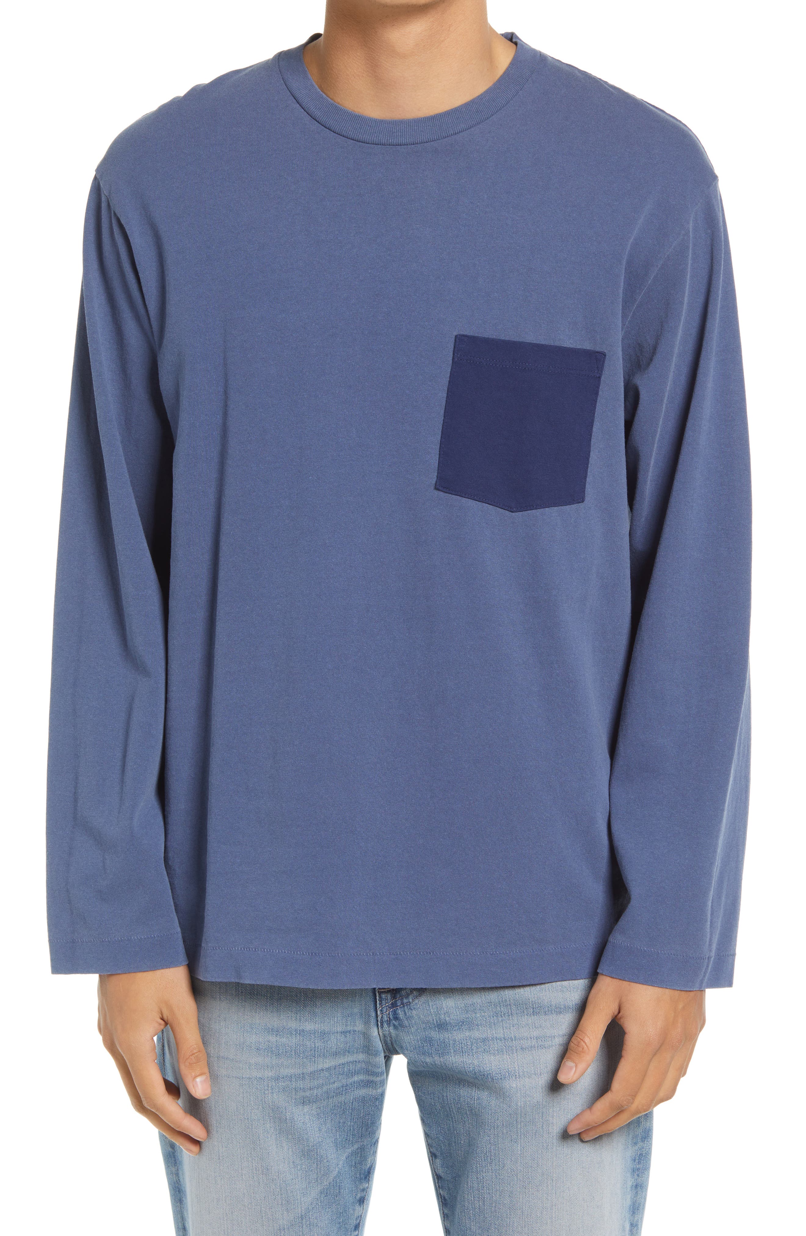 John Elliott 1992 Long Sleeve Cotton T-Shirt in Pacific at Nordstrom, Size Small