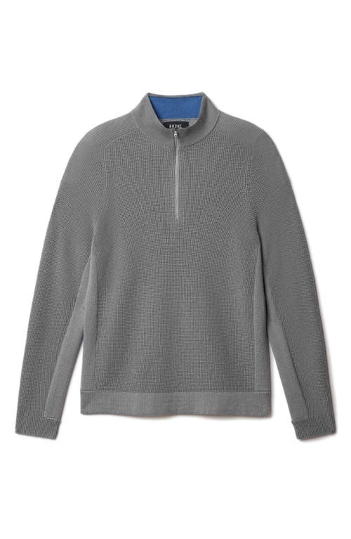 Shop Rhone Walden Wool & Cashmere Waffle Knit Quarter Zip Sweater In Light Gray Heather