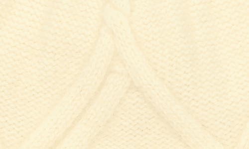 Shop Allsaints Brushed Wool Cable Beanie In Chalk