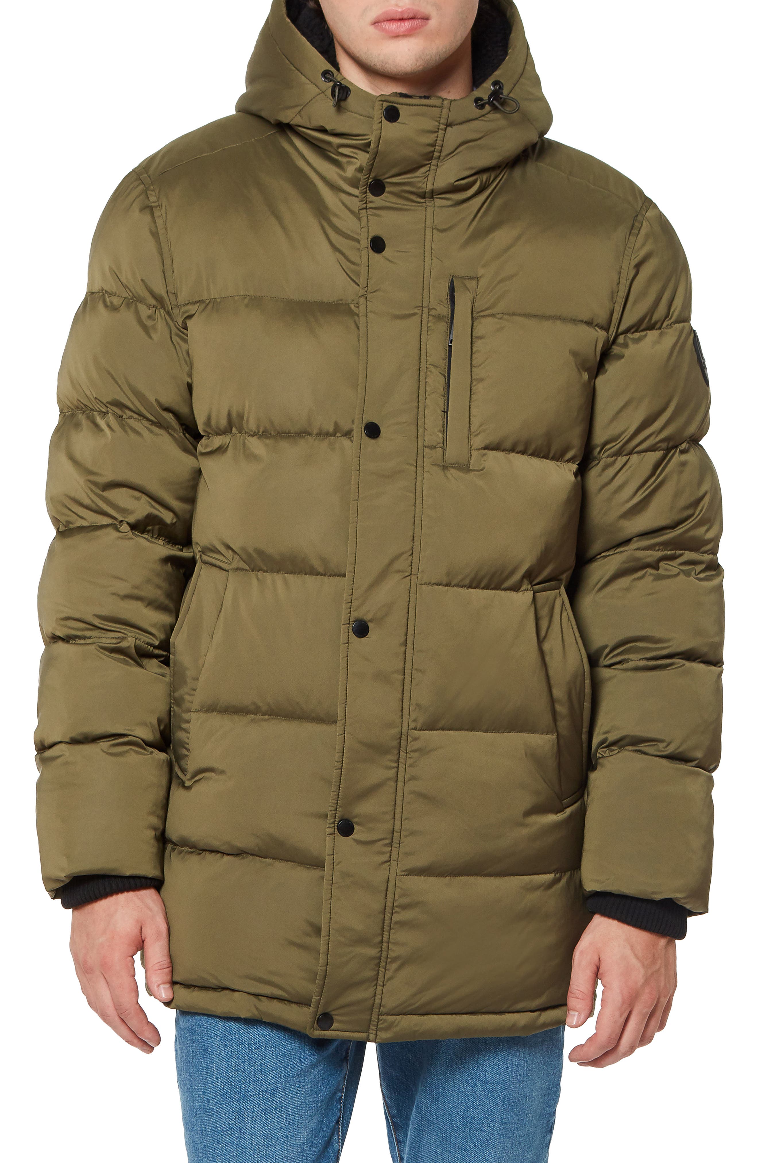 YUNY Mens Warm Cotton Detachable Hood Fleece Coat Anorak Jackets Green 4XL