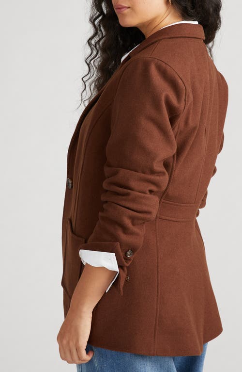 Universal Standard Kidjo Wool Blend Jacket In Custom Brown