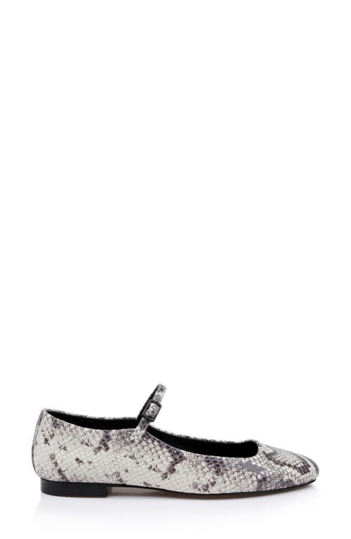 Shop L Agence L'agence Edelie Mary Jane Flat In Black/white Snake