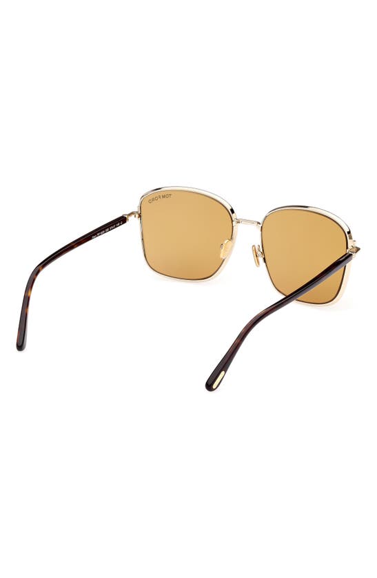 Tom Ford 57mm Square Sunglasses In Gold / Brown