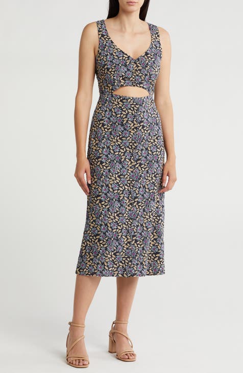 Paige Floral Cutout Cotton Midi Dress