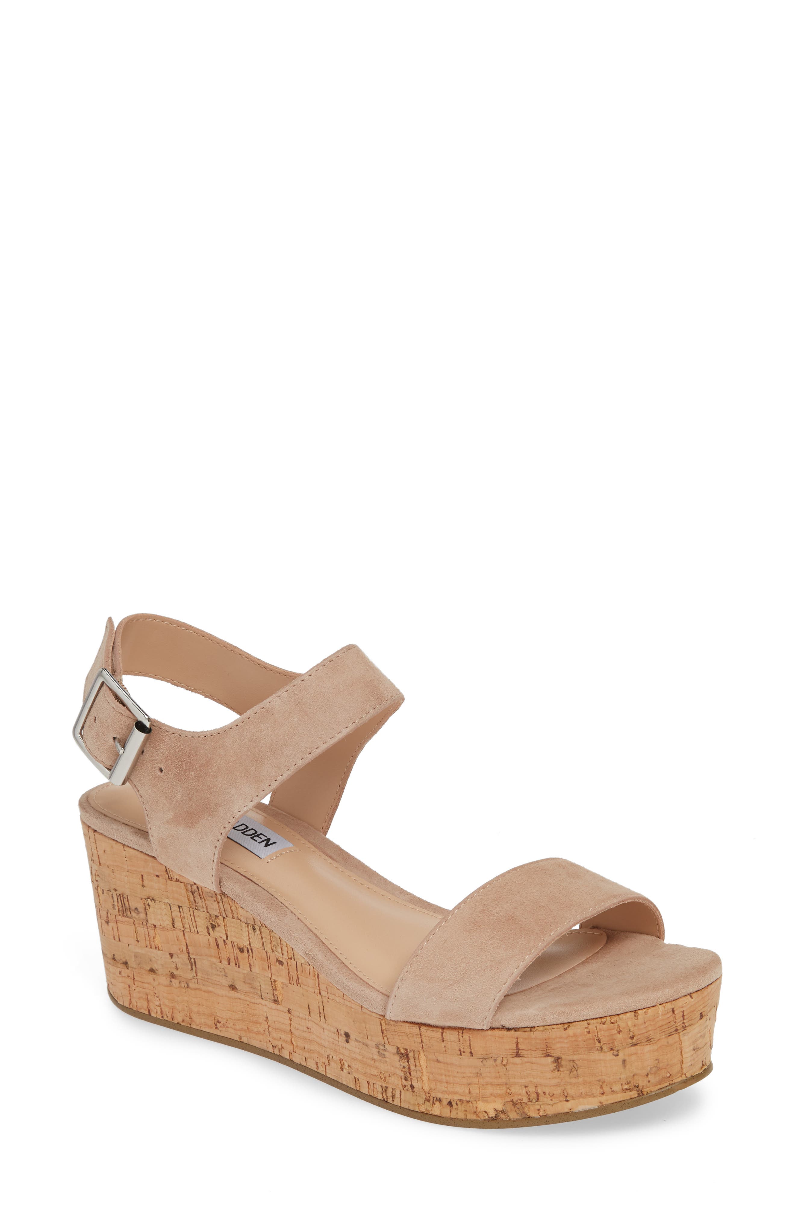 Steve Madden Breathe Wedge Sandal- Beige