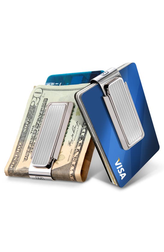 M Clip Monterey Alligator Money Clip In Metallic Silver