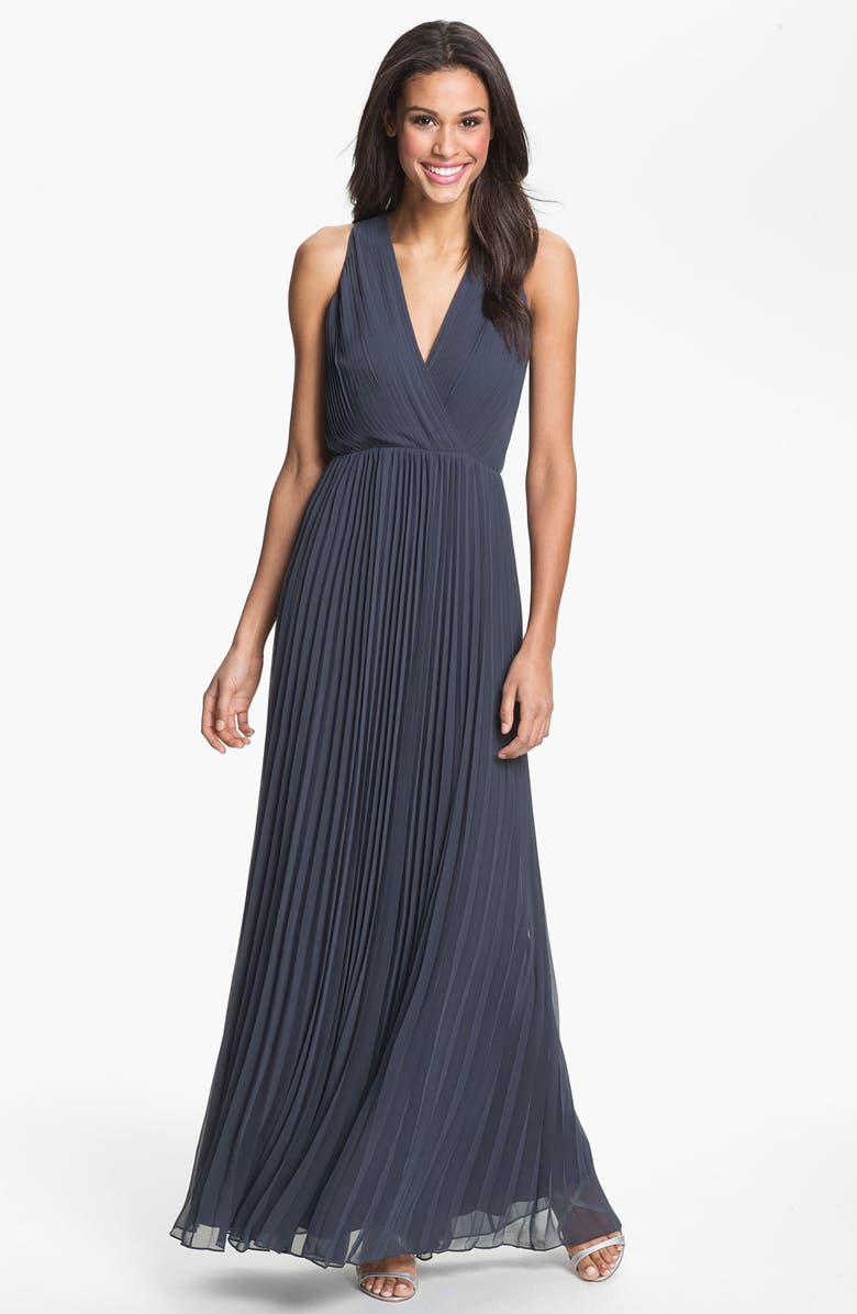 Halston Heritage Pleated Chiffon Gown | Nordstrom