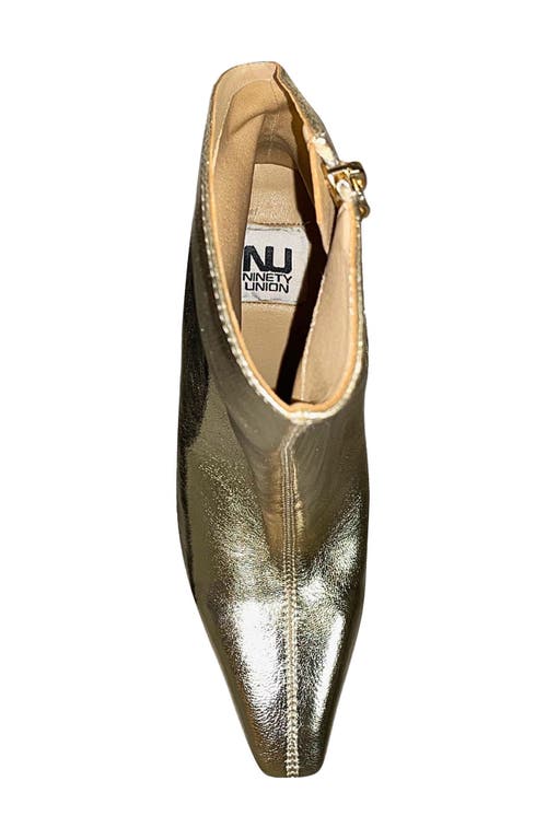 Ninety Union Women's Fire Sculpture Wedge Snake-embossed Ankle Boots In Gold
