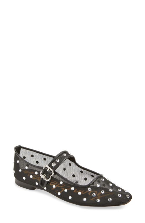 Shop Sam Edelman Michaela Shine Mary Jane Flat In Black