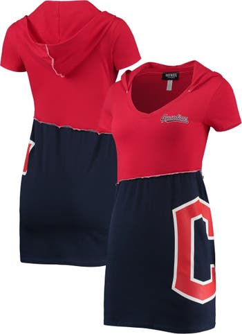 REFRIED APPAREL Women's Refried Apparel Red/Navy Cleveland Guardians Hoodie  Dress