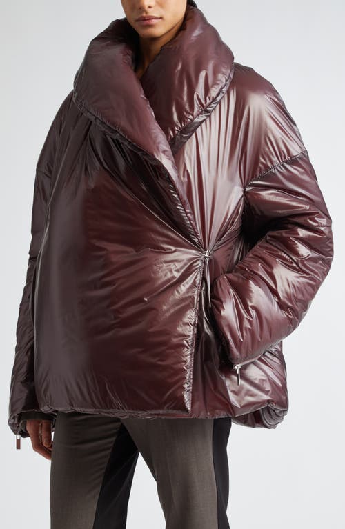 Shop Helmut Lang Apex Down Cocoon Jacket In Burgundy - Qsn