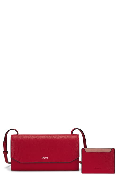 Oryany Mandy Leather Crossbody Wallet in Fire Red at Nordstrom