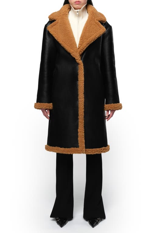 Shop Apparis Anei Reversible Faux Shearling Coat In Hazelnut