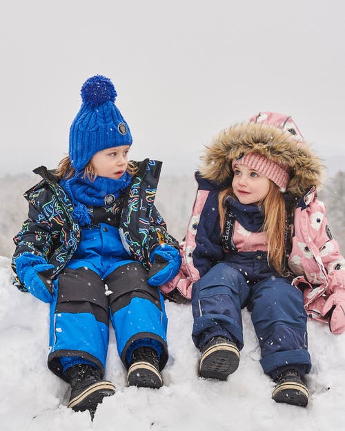 Shop Deux Par Deux Boy's Two Piece Snowsuit Royal Blue Printed Dinos In Princess Blue