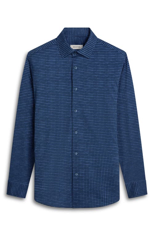 Bugatchi James Ooohcotton® Microcheck Button-up Shirt In Navy